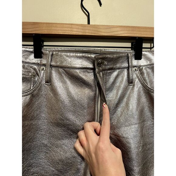 NWOT J. Crew Full-Length Demi-Boot Pant in Metallic Faux Leather 31 Petite - Picture 9 of 10